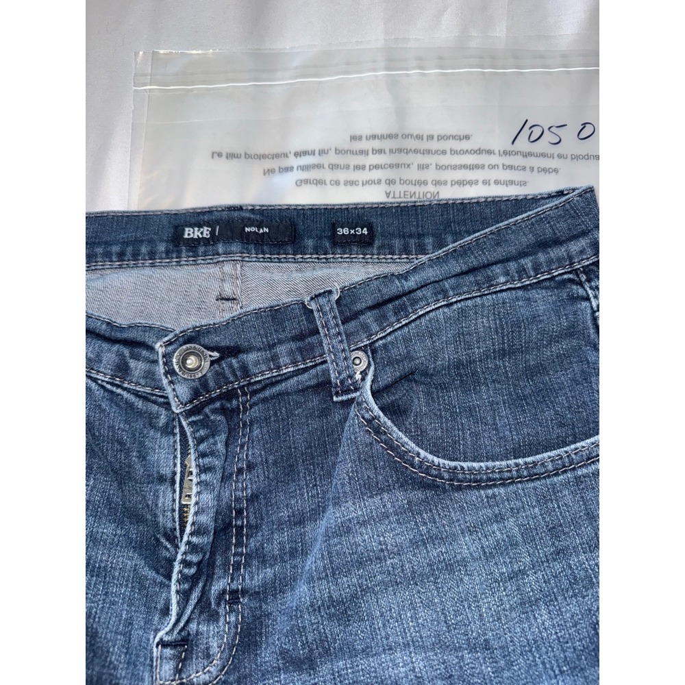 BKE Nolan Straight Leg Jeans Mens 36x34 Medium Wash Denim Blue - Picture 2 of 6